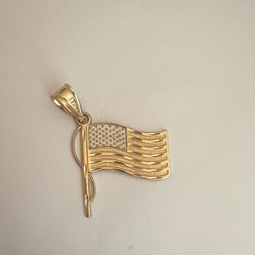 God Bless America Gold Charm